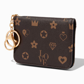 Claire&#39;s Club Brown &amp; Black Status Icons Mini Snap Wallet,