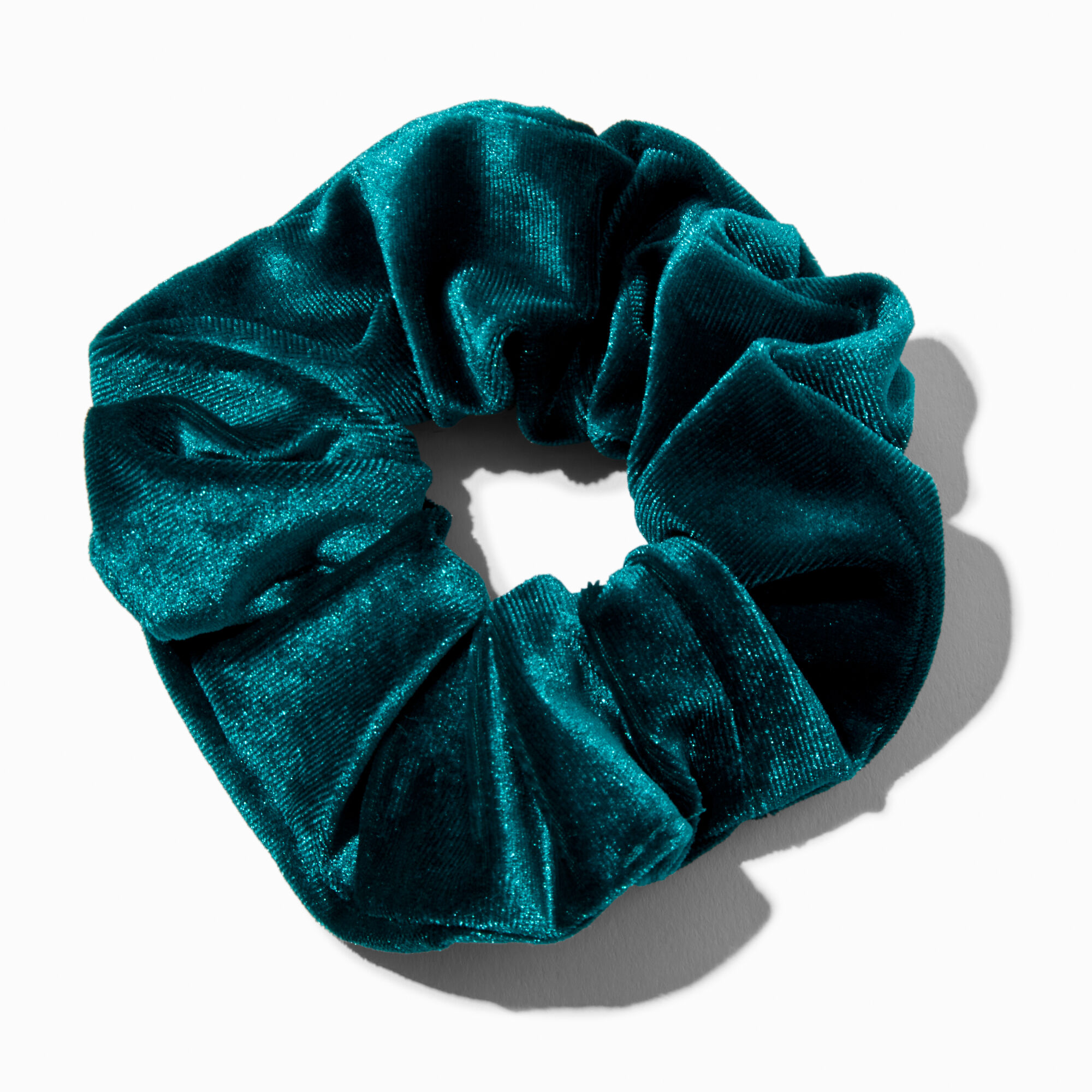 View Claires Teal Velvet Hair Scrunchie Green information