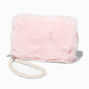 Furry Pastel Pink Pearl Wristlet,