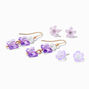 Boucles d&#39;oreilles &agrave; fleurs violettes - Lot de 3,