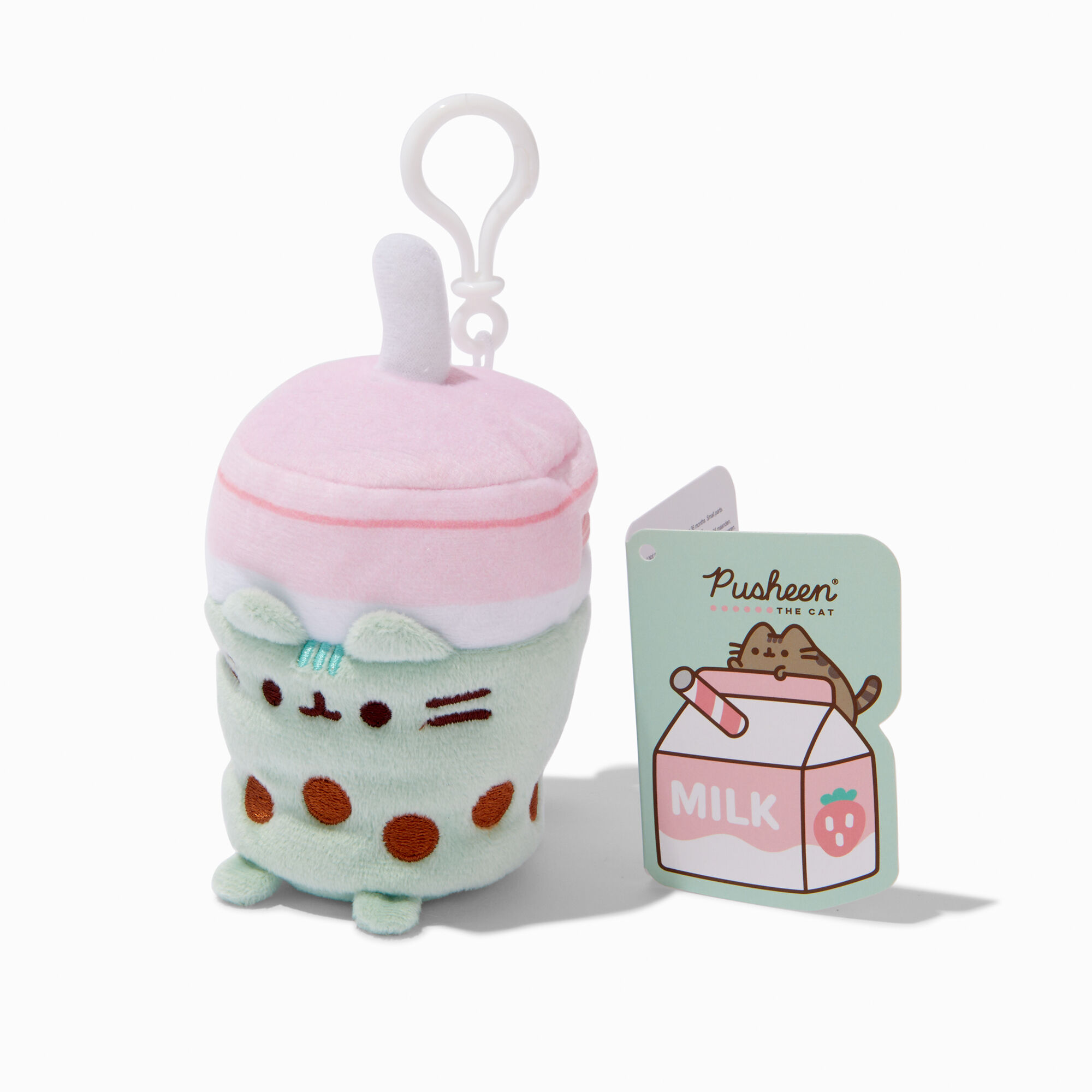 View Claires Pusheen Boba Tea Soft Toy Bag Clip information