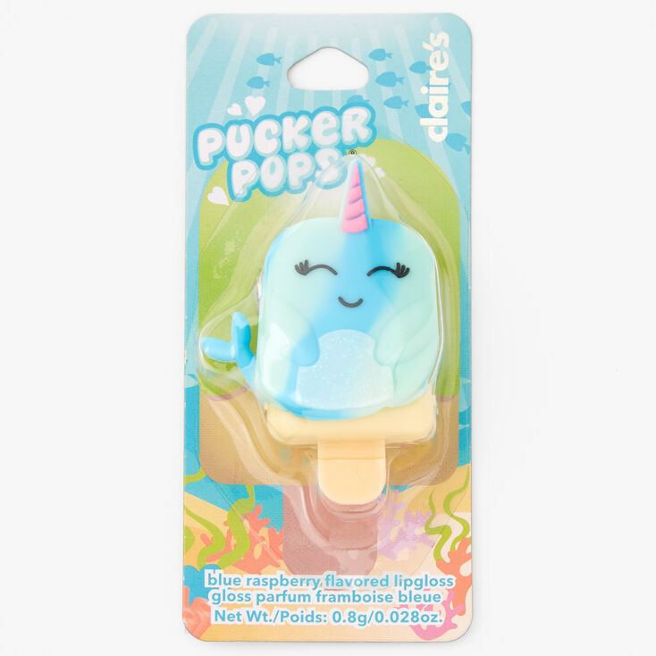 Pucker Pops&reg; Narwhal Lip Gloss - Blue Raspberry,