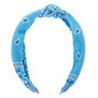 Bandana Knotted Headband - Light Blue,