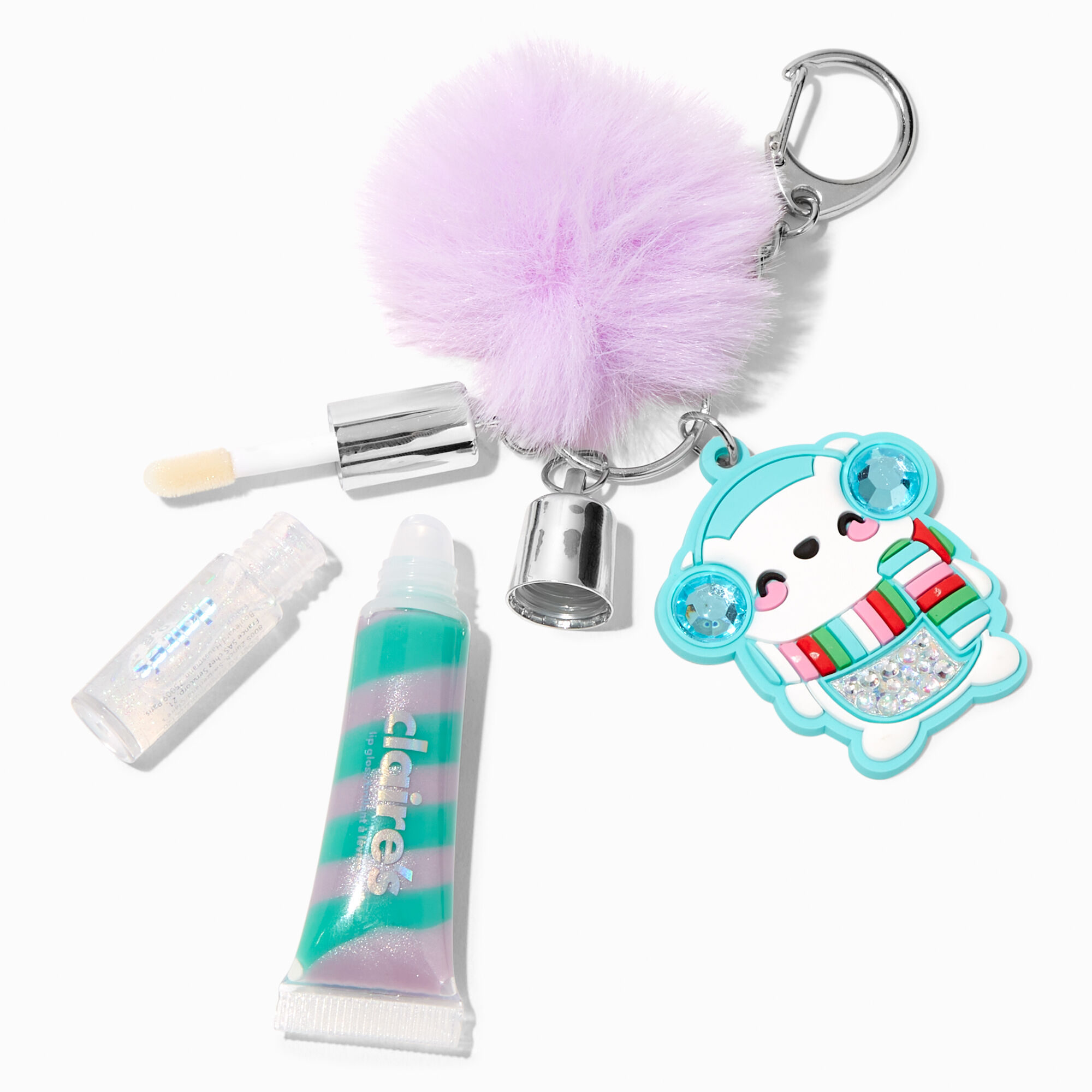 Polar Bear Bling Lip Gloss Keychain,