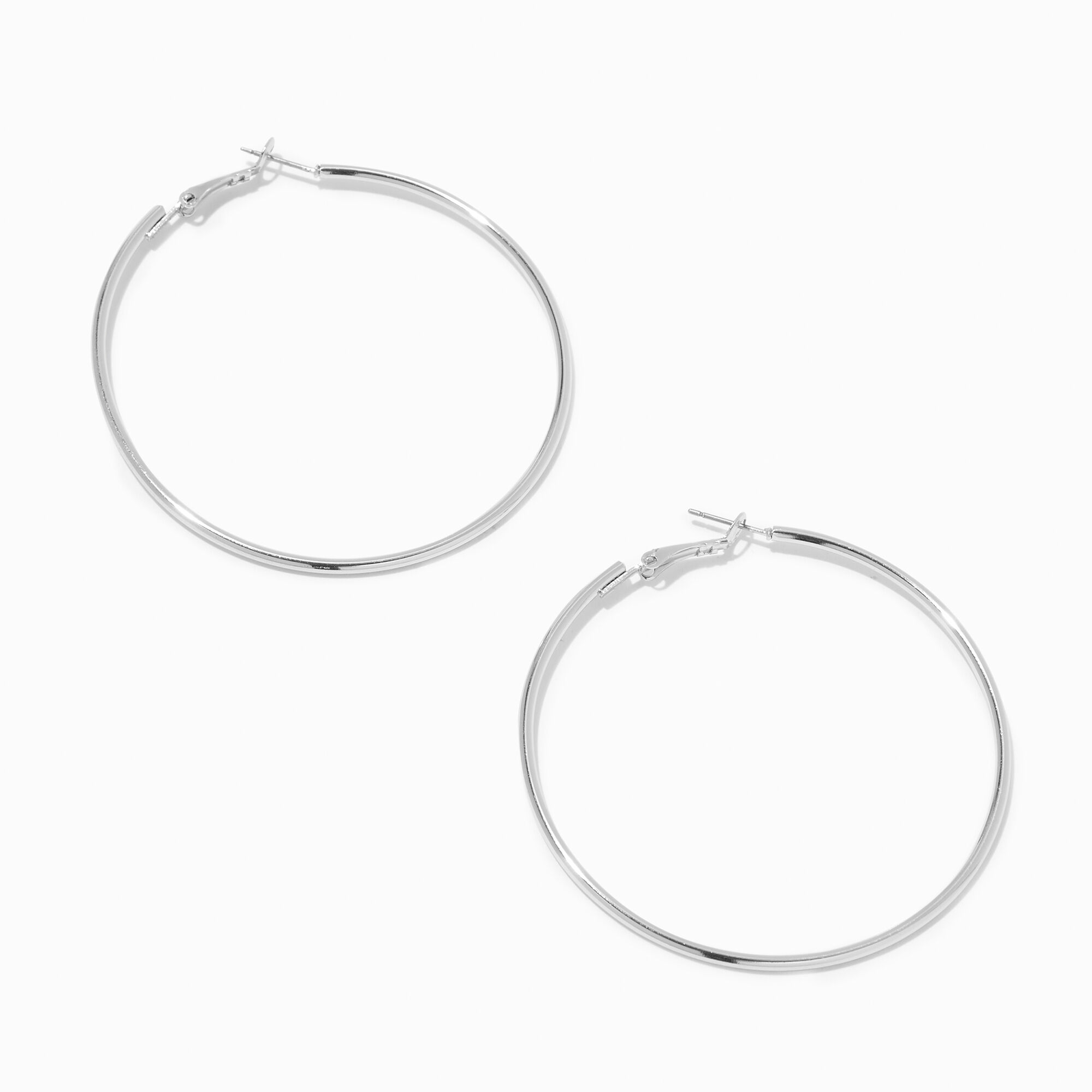 View Claires Recycled Jewelry Tone 60MM Hoop Earrings Silver information