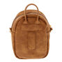Faux Leather Mini Backpack Crossbody Bag - Cognac,