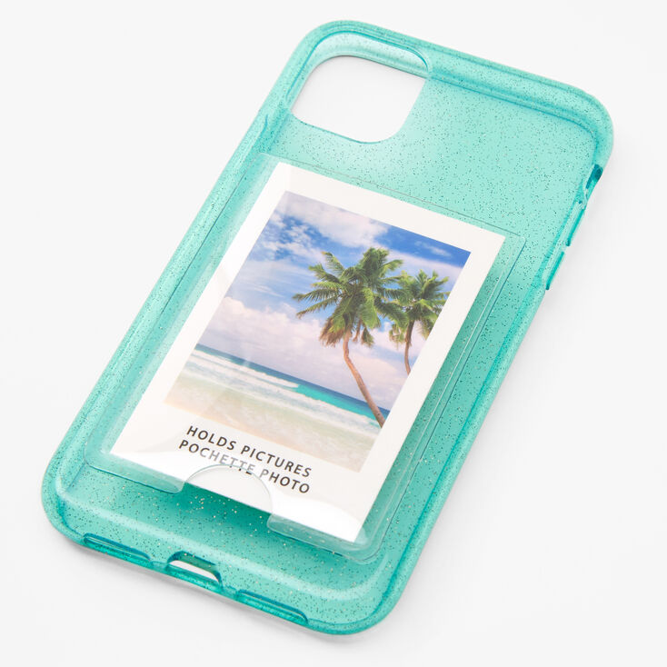 Mint Glitter Instax Mini Pocket Protective Phone Case - Fits iPhone 11,