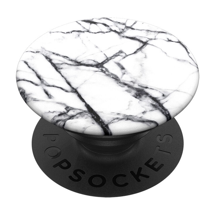 PopSockets Swappable PopGrip - Dove White Marble,