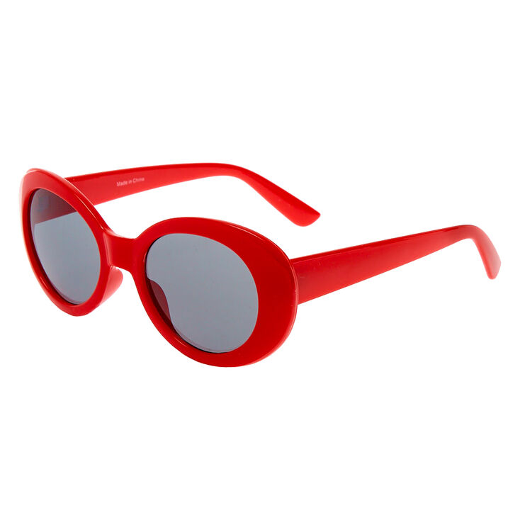 Claire's Lunettes de soleil rondes de style mod - Rouge