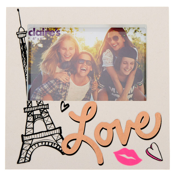 Claire's Cadre photo blanc pailleté sur le thème de l’amour et de Paris