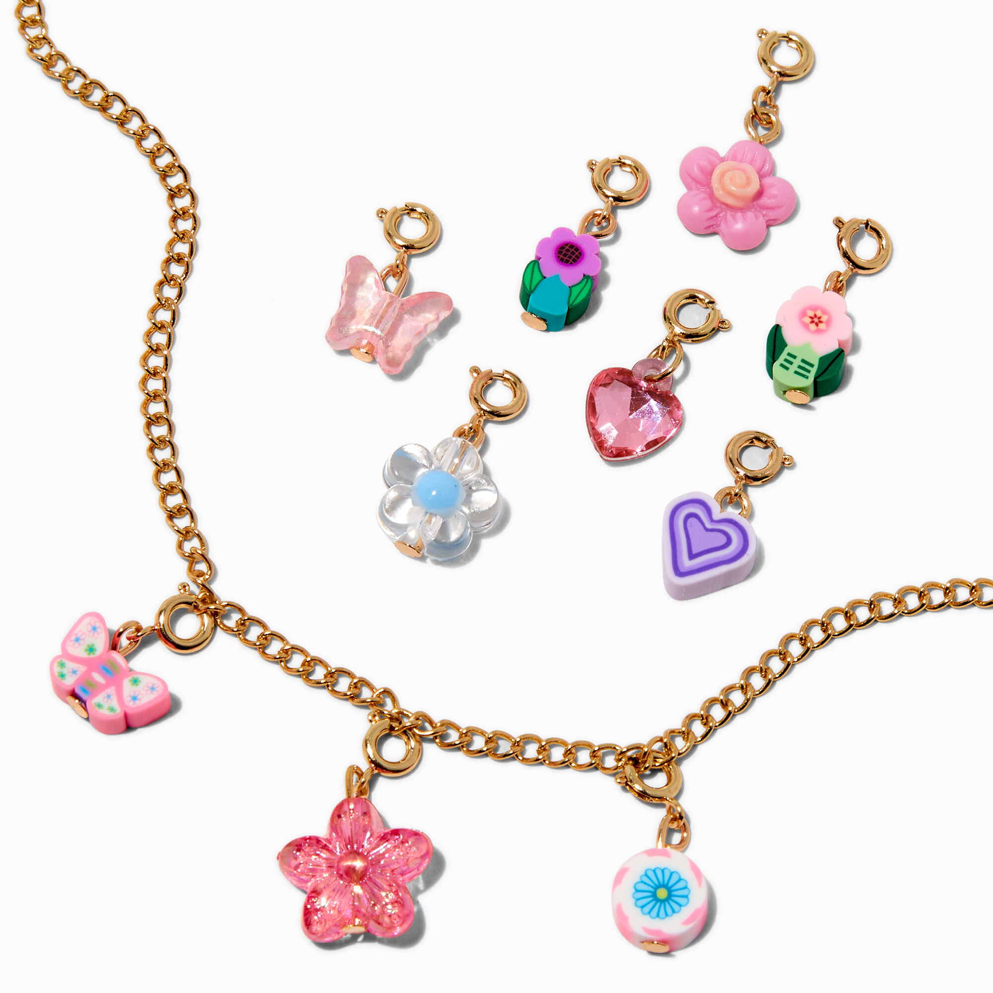 Claire's Club Make-It-Yourself Flower Charm Necklace Kit,