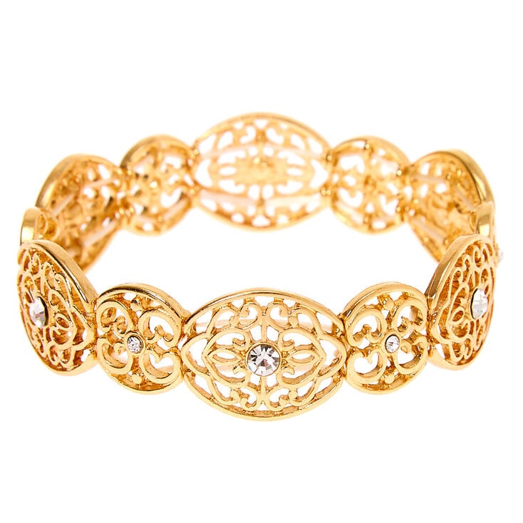 Gold Filigree Stretch Bracelet,