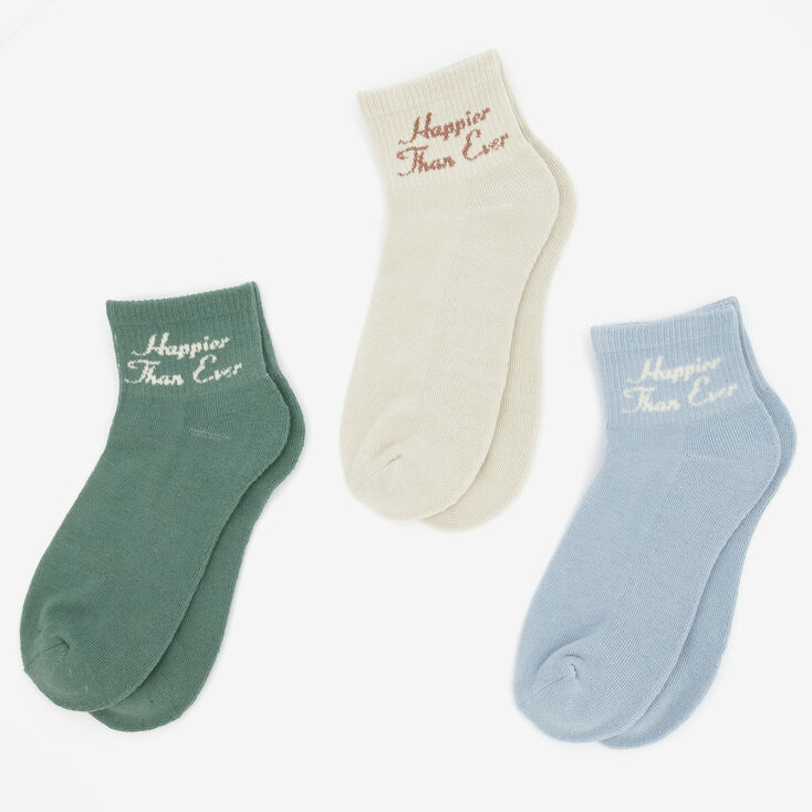 Billie Eilish Happier Than Ever Ankle Socks - 3 Pack | Claire's