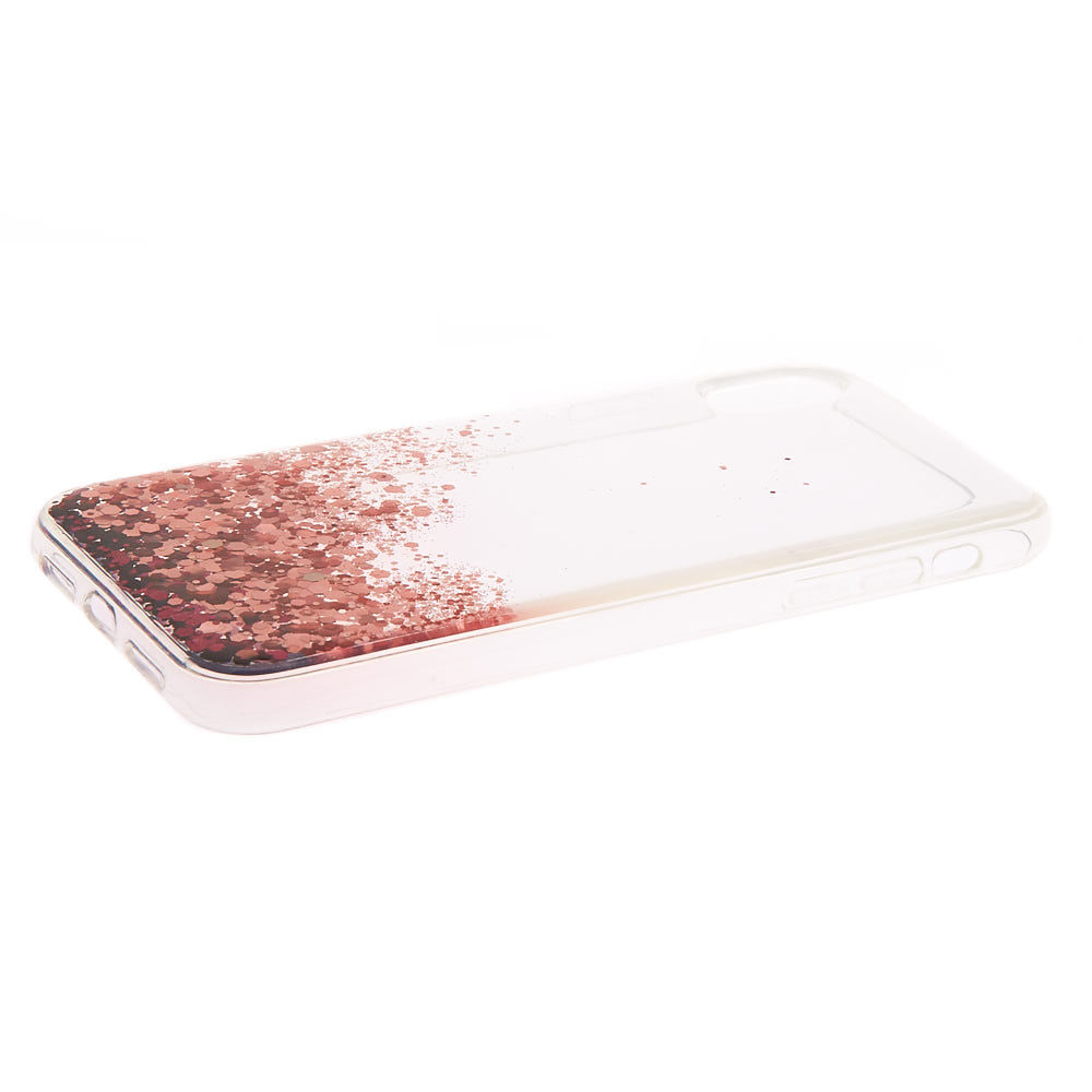 Pink Glitter Cascade Protective Phone Case - Fits iPhone XR,