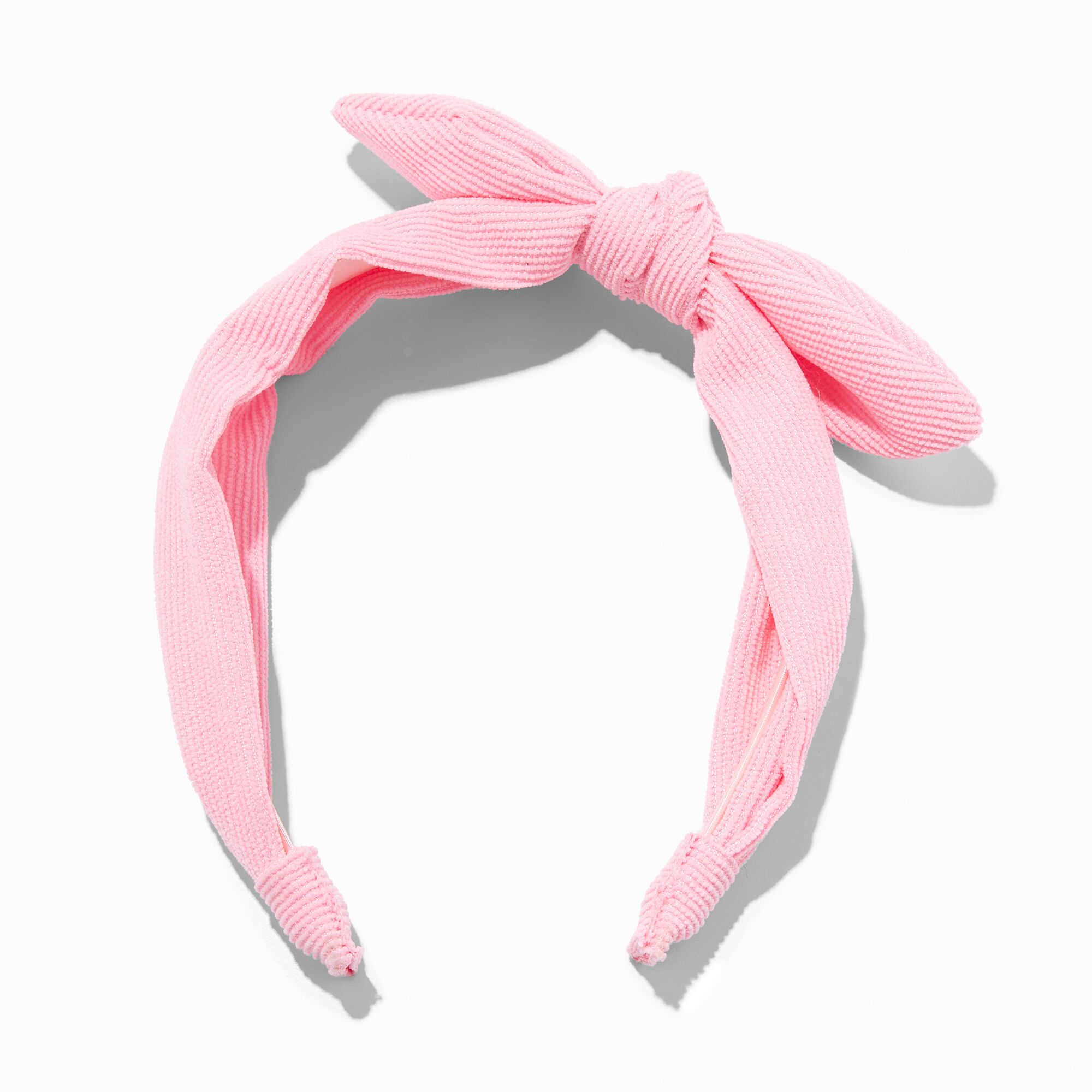 View Claires Club Corduroy Bow Headband Pink information