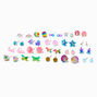 Rainbow Mix Stud Earrings - 20 Pack,