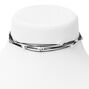 Black Multi-Strand Star Bead Choker Necklace,