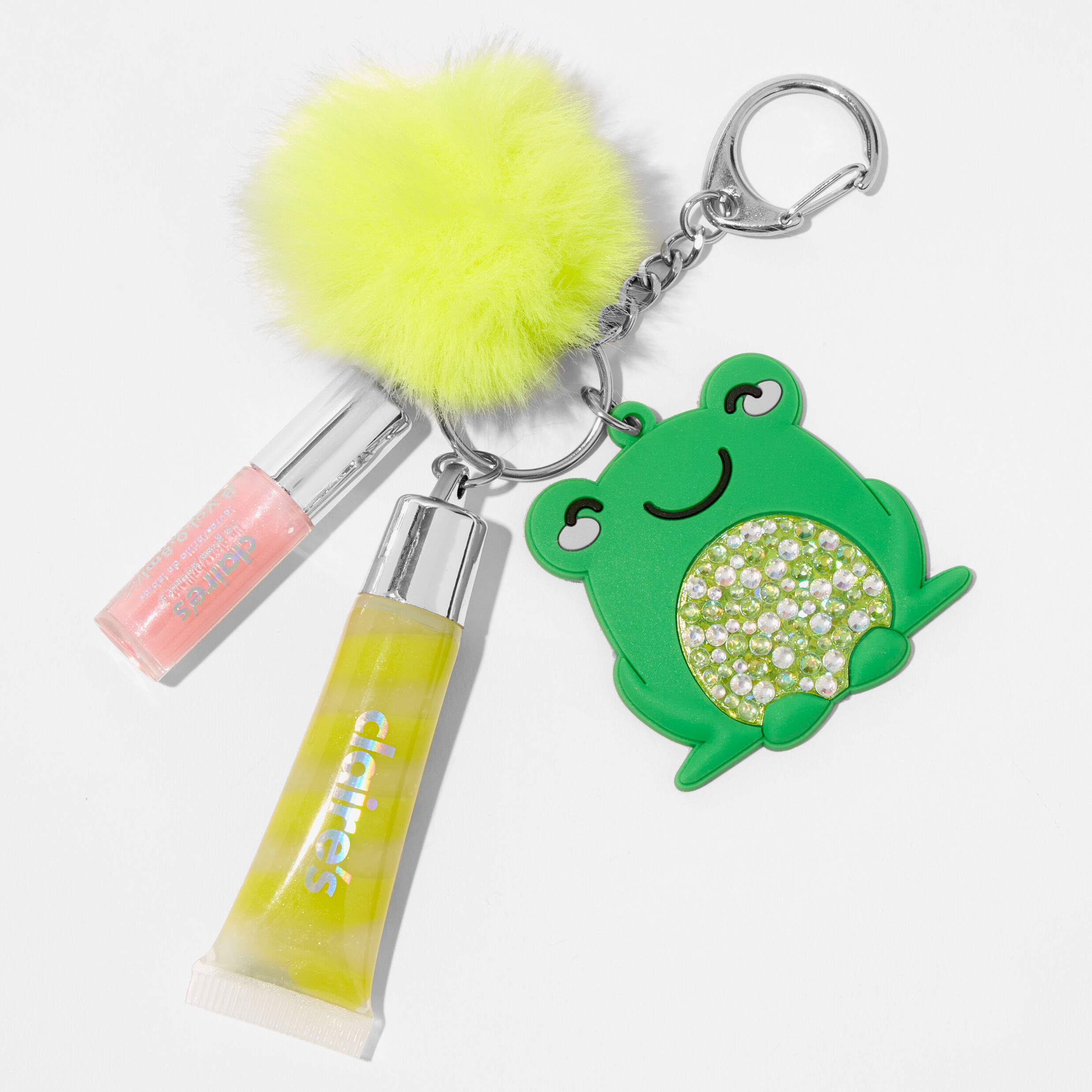 Green Frog Bling Lip Gloss Keyring,