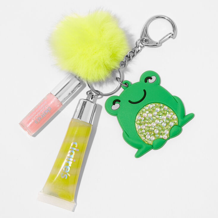 Porte-cl&eacute;s gloss bling bling grenouille verte,