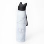 Cat Ears White Marble Print Metal Water Bottle,