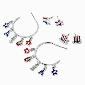 Stars &amp; Stripes Earring Stackables Set - 3 Pack,