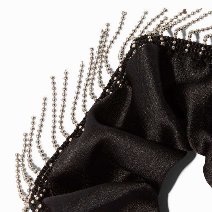 Chain Fringe Black Hair Scrunchie,