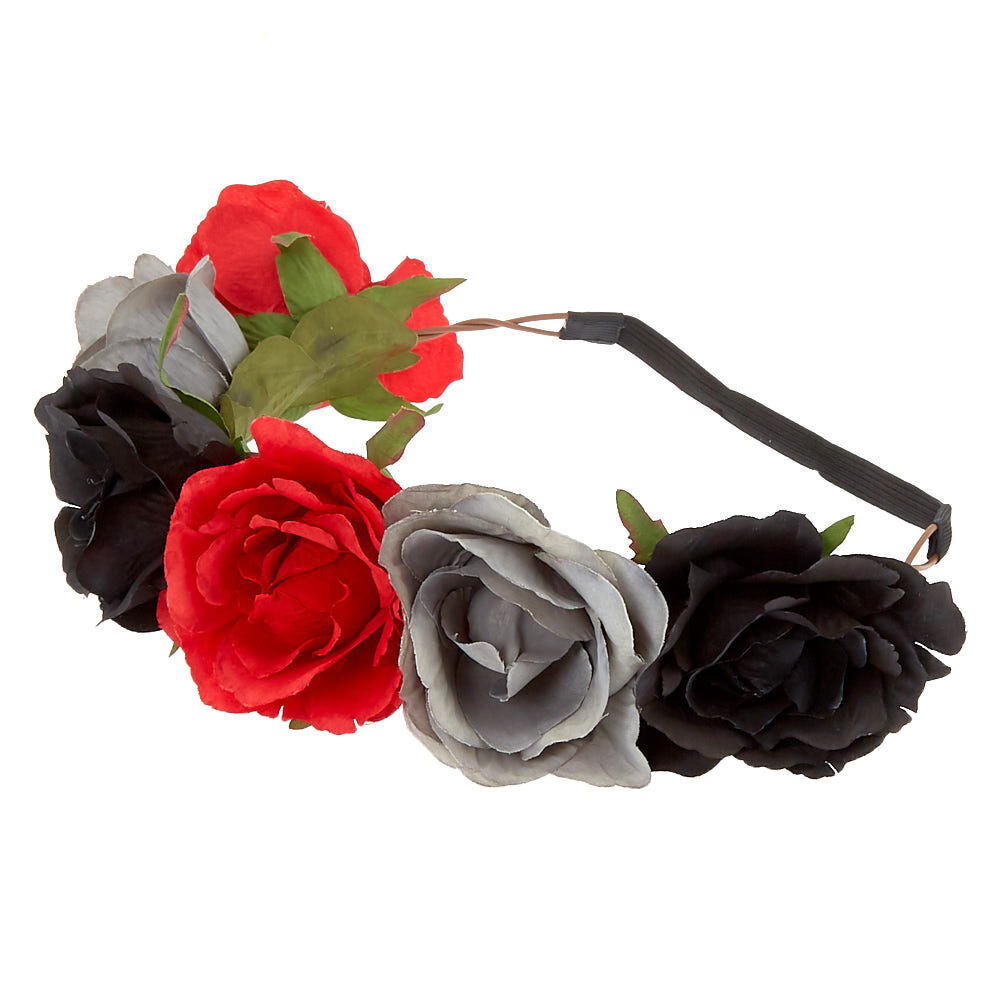 black and red flower crown