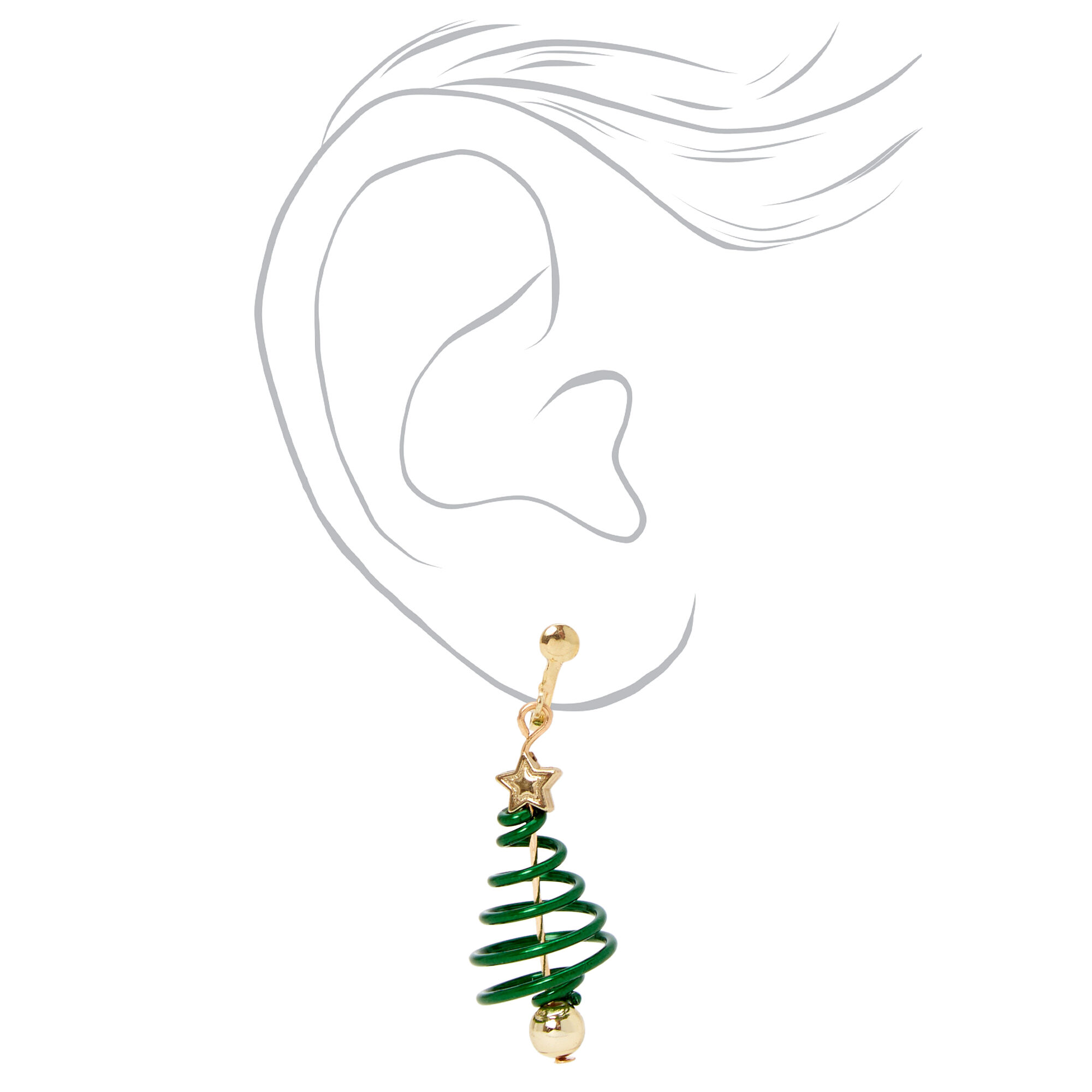 Pendantes à clip spirale sapin de Noël,