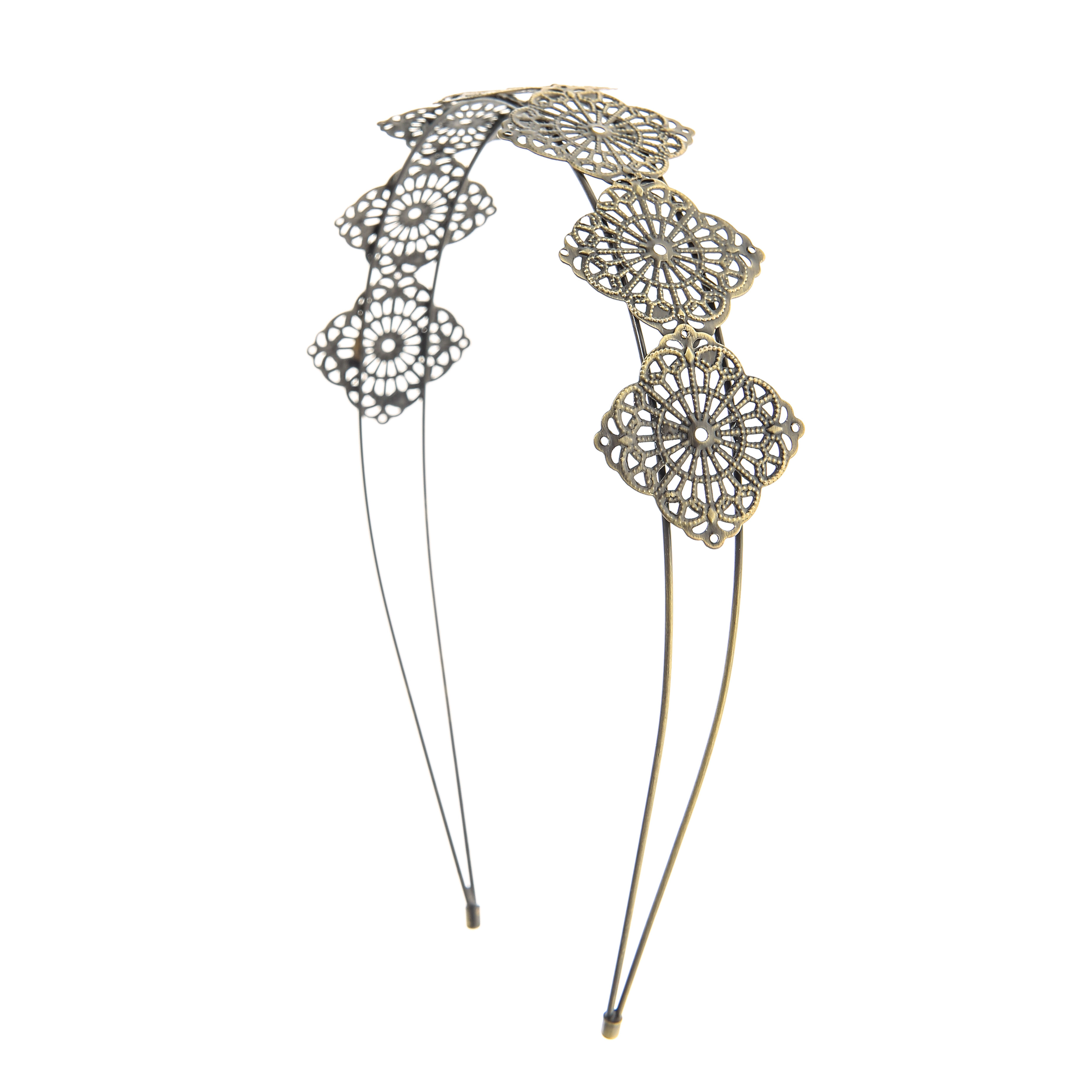 Serre-tête avec formes de diamant couleur doré,