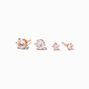 C LUXE by Claire&#39;s 18k Rose Gold Plated Cubic Zirconia 3MM &amp; 5MM Stud Earrings - 2 Pack,