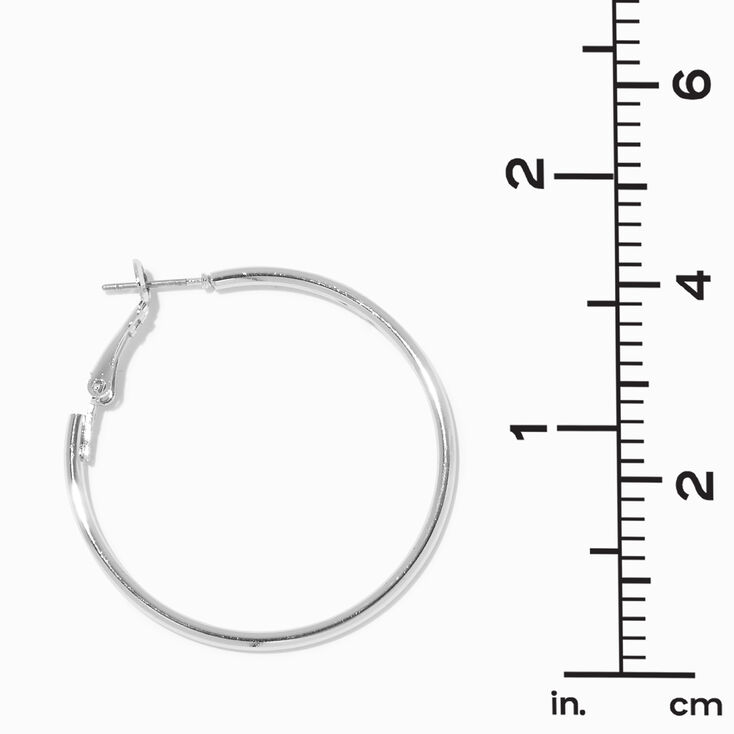 Claire&#39;s Recycled Jewelry Silver-tone 40MM Hoop Earrings,