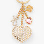 Gold Rhinestone Charm Keychain,