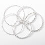 Silver Rhinestone &amp; Pearl Stretch Bracelets - 5 Pack,