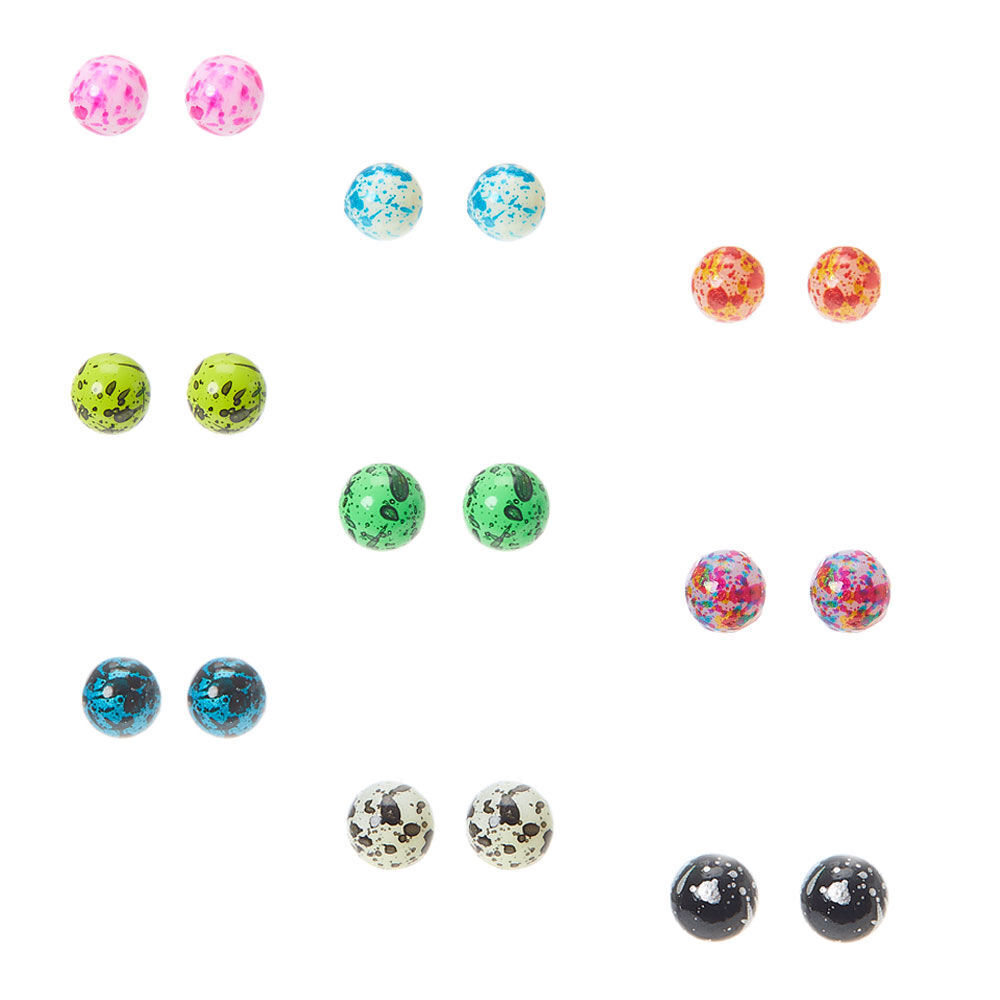 Paint Splatter Stud Earrings 9 Pack Claire s US