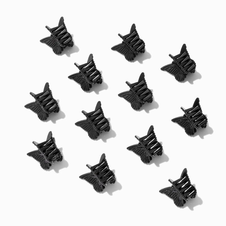 Black Butterfly Hair Claws - 12 Pack,