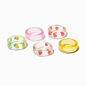 Claire&#39;s Club Fruit Acrylic Rings - 5 Pack,