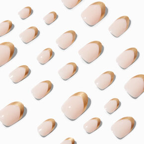 Skinny Gold French Tip Stiletto Press On Vegan Faux Nail Set - 24 Pack,
