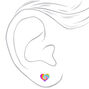 Rainbow Tie Dye Heart Stud Earrings,