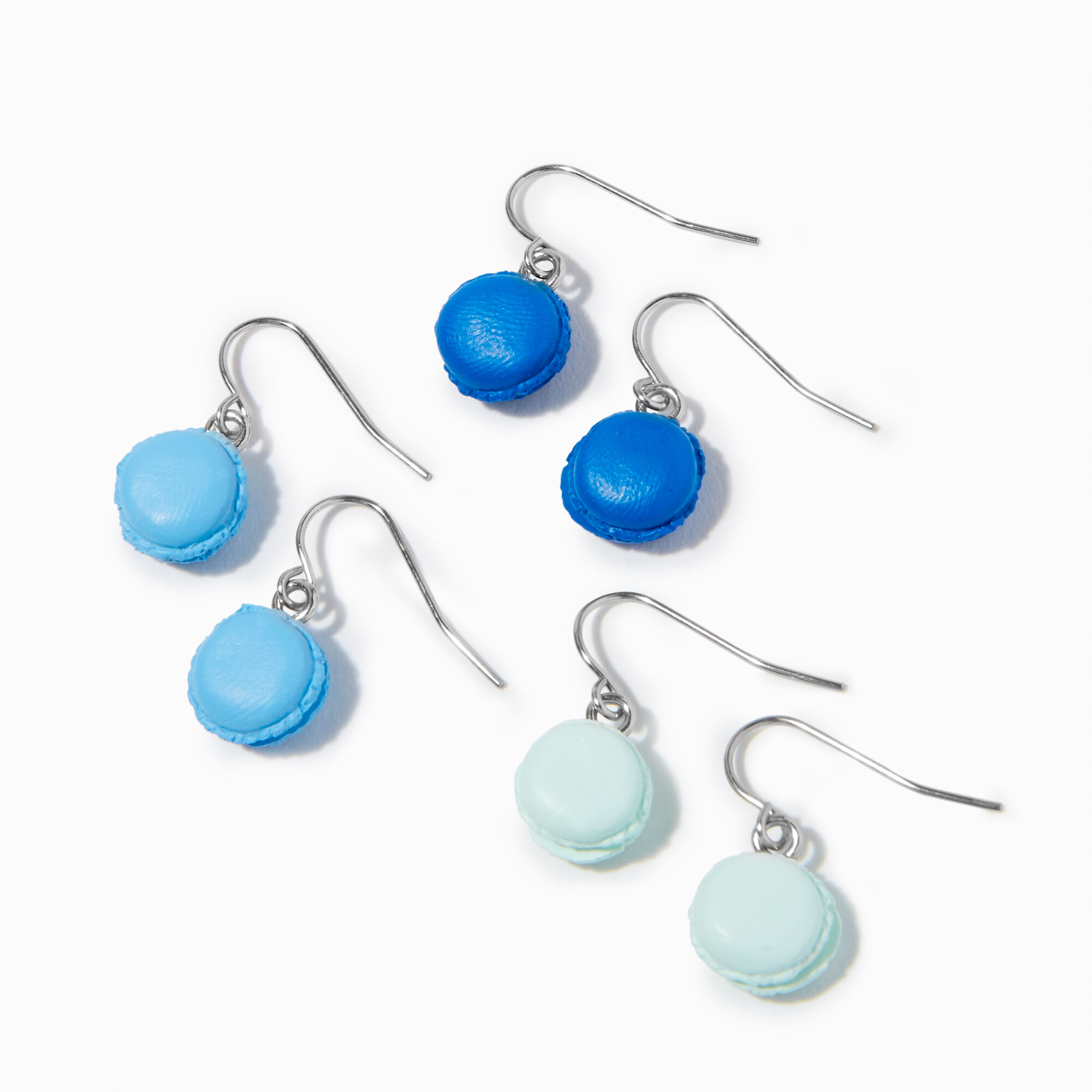Blue 1'' Macaron Drop Earrings - 3 Pack,
