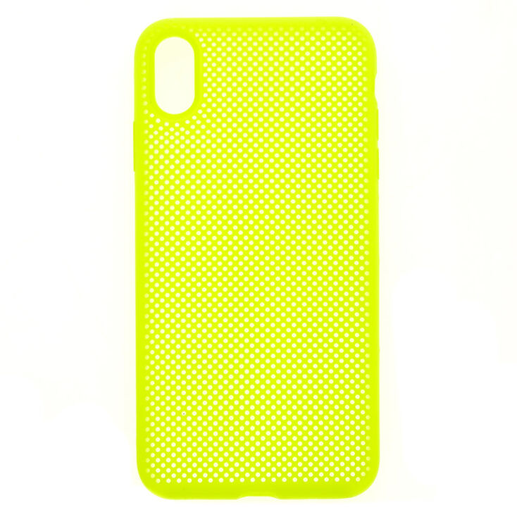 Neon Yellow Perforated Phone Case - Fits iPhone XS Max,