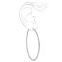Silver 80MM Bubble Bead Large Hoop Earrings,