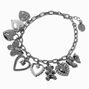 Silver-tone Maximalist Charm Chain Bracelet,
