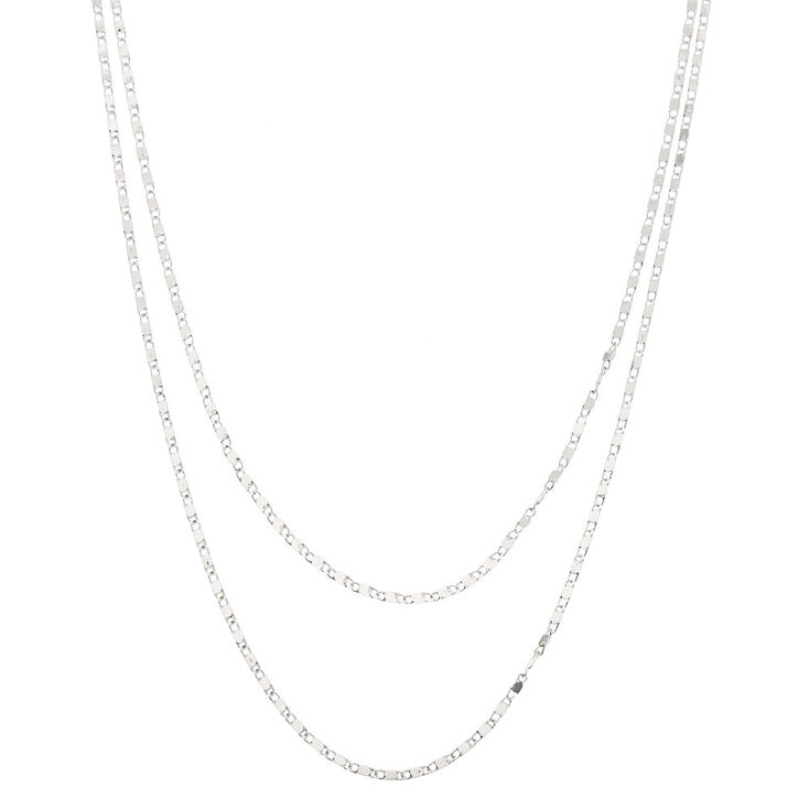 Silver Multi Strand Chain Necklace,