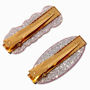 &quot;Love&quot; &amp; &quot;Happy&quot; Glitter Affirmation Hair Clips - 2 Pack,