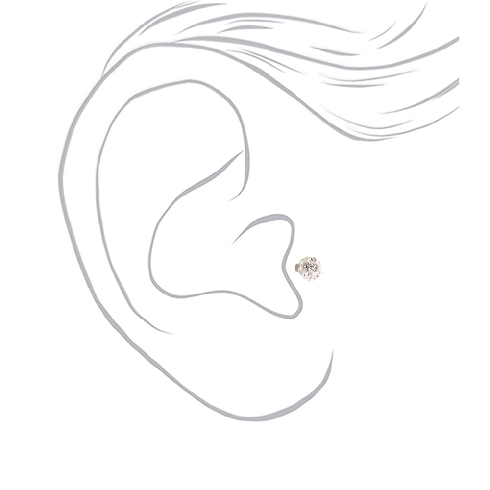 Titanium 16G Fireball Tragus Flat Back Stud Earring - 3 Pack,