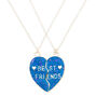 Lot de 2&nbsp;colliers &agrave; pendentif c&oelig;ur phosphorescent bleu best friends,