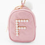Initial Pearl Mini Backpack Keyring - Blush, F,