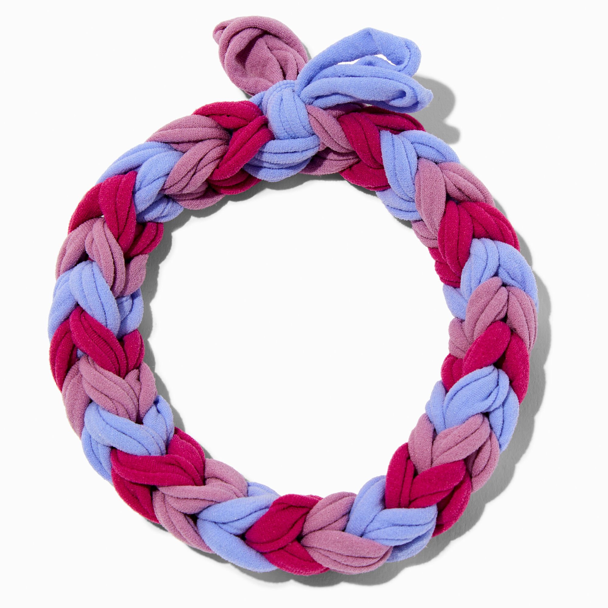 Bandeau de sport tressé rose et violet,