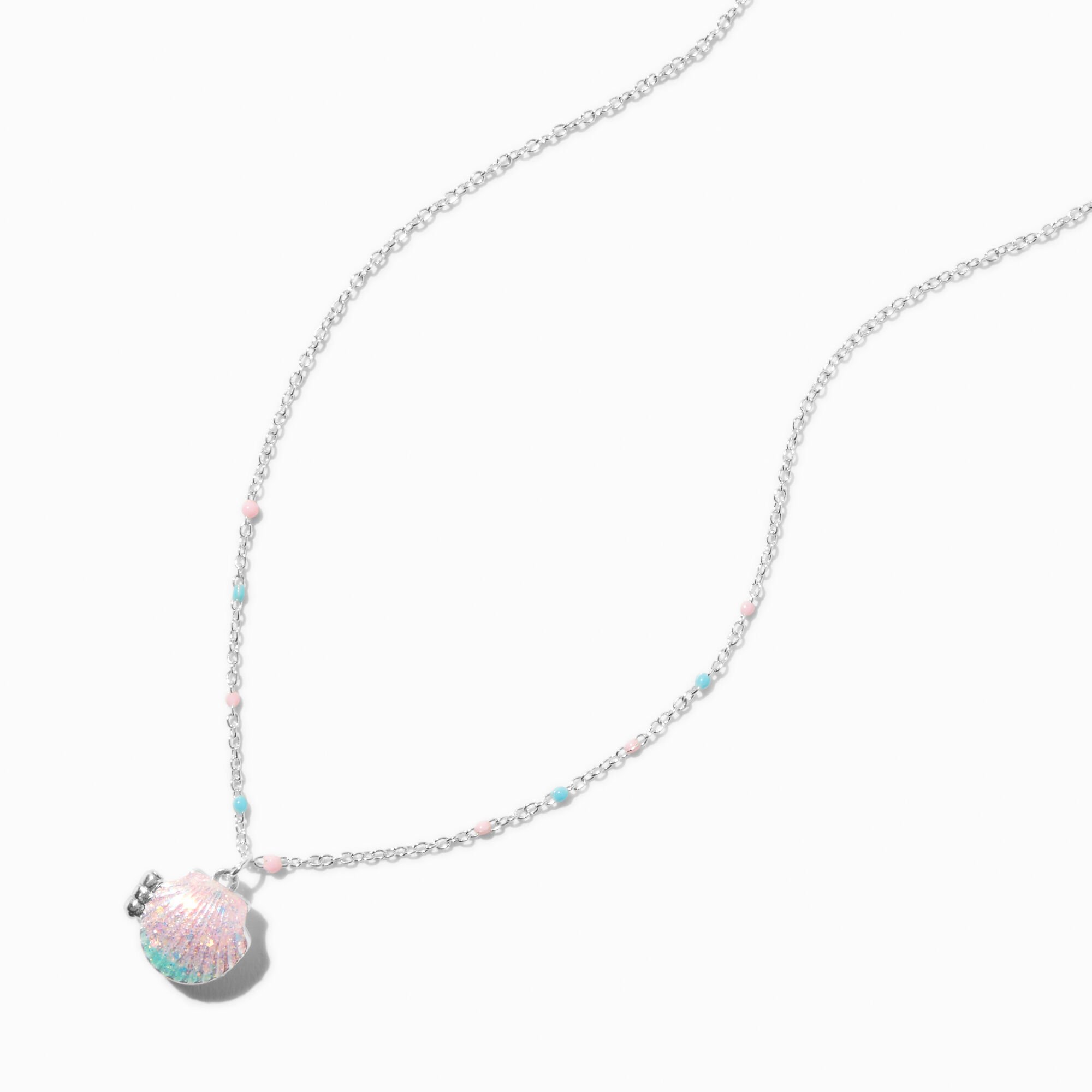 Seashell Locket Pendant Necklace,