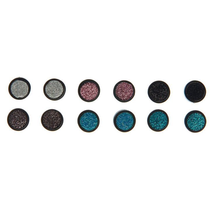 Lot de clous noirs &agrave; paillettes multicolores,